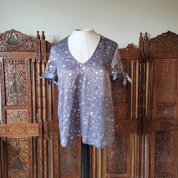 Modcloth Glimmery Star Gazer Shirt Festive Top - Medium - Picture 1 of 9